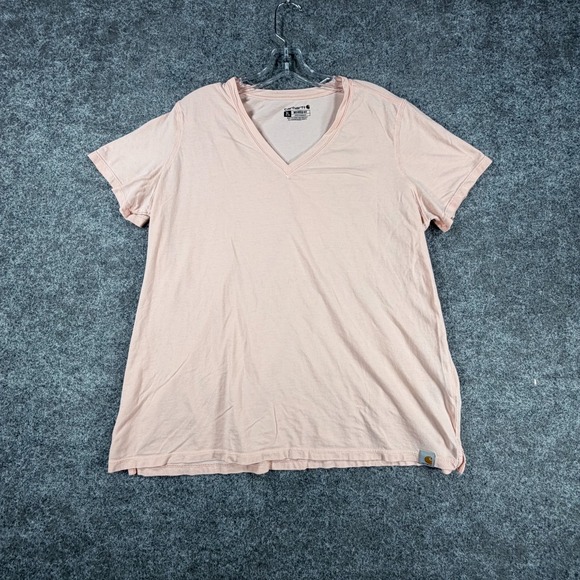 Carhartt Tops - Carhartt Relaxed Fit T-Shirt Womens XL Rose Pink Lightweight Short-Sleeve V-neck
